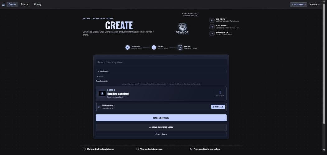 Brandr branding complete, ready to download